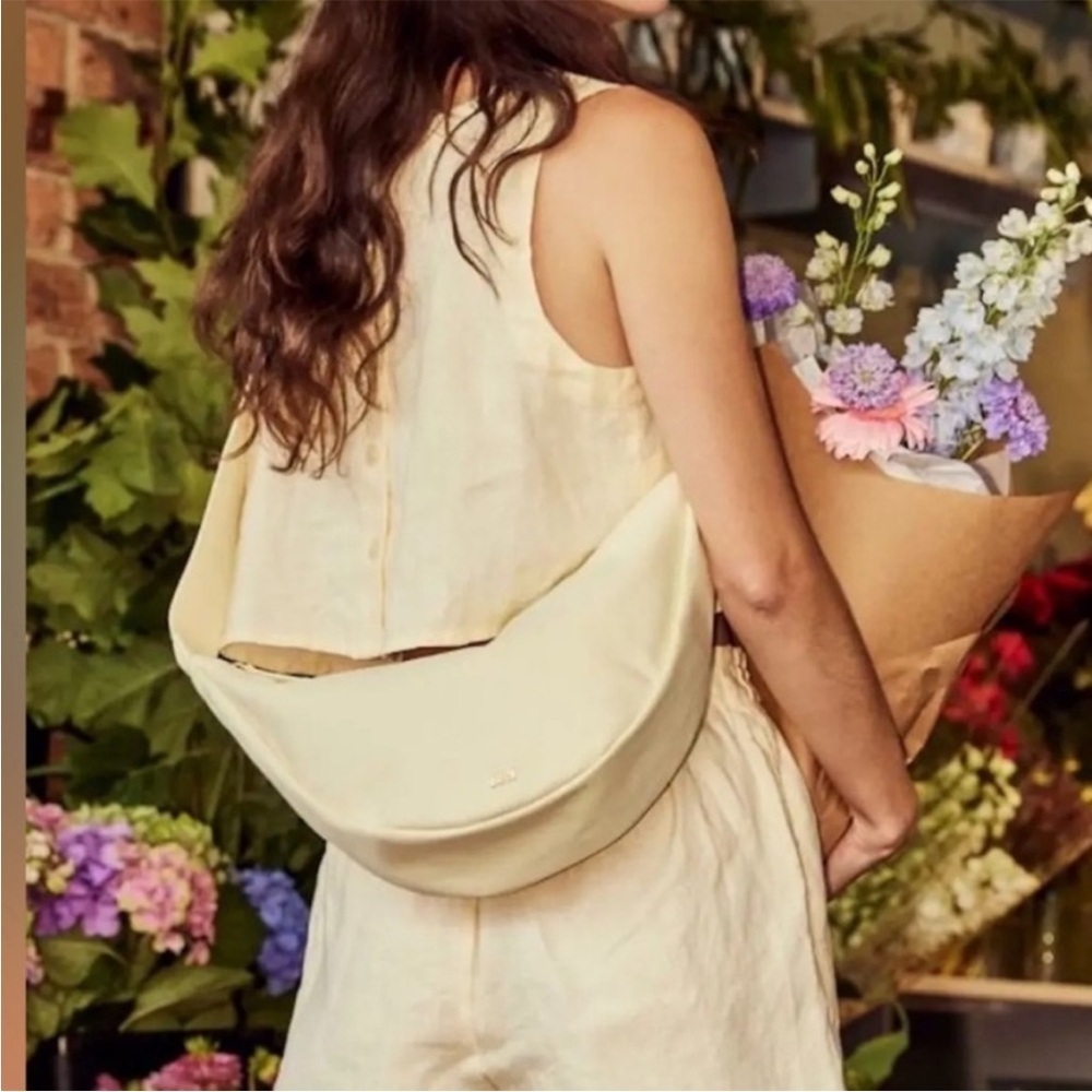 July Khaki/Cream Sling Bag Shoulder Bag Nwot